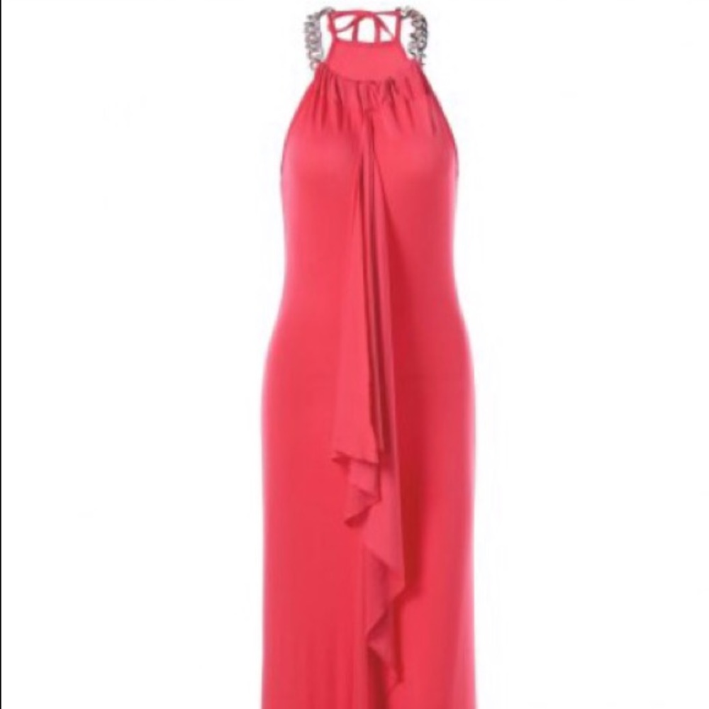 🔥Hot Nights! Cool 😎 Coral Red Halter Maxi Dress: Flowy and Sexy